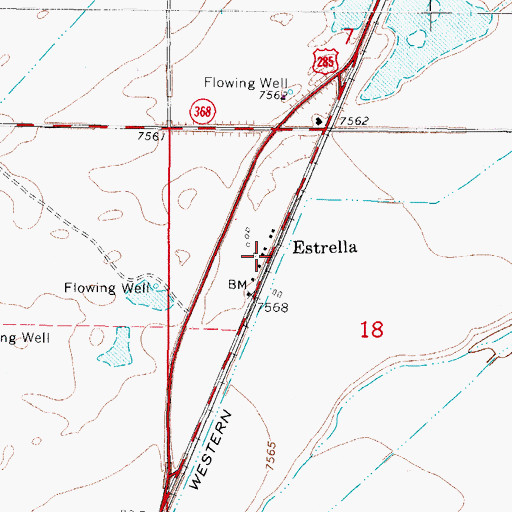 Topographic Map of Estrella, CO