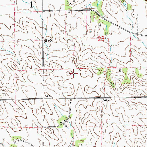 Topographic Map of Election Precinct 1, NE