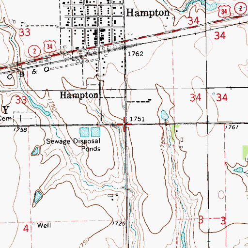 Topographic Map of Election Precinct 3, NE