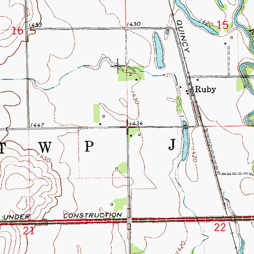 Topographic Map of Election Precinct J, NE