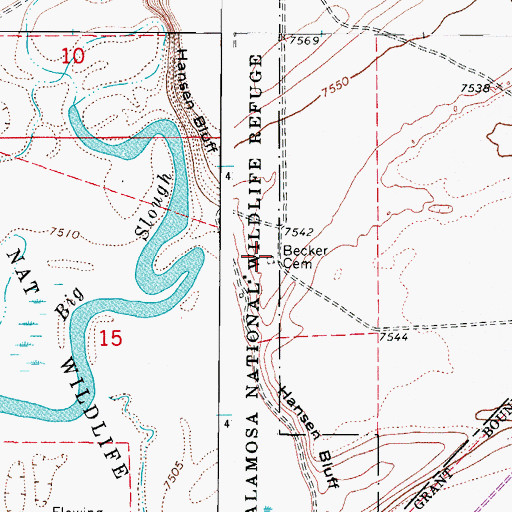 Topographic Map of Becker Cemetery, CO