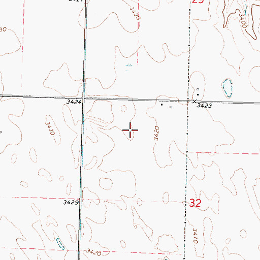 Topographic Map of Rural Ogallala Election Precinct, NE