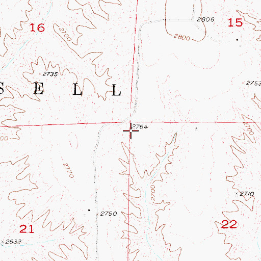 Topographic Map of Russell Election Precinct, NE