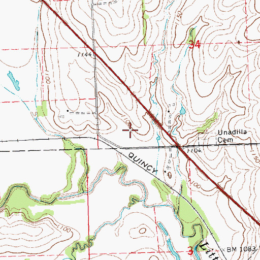 Topographic Map of Russell Election Precinct (historical), NE