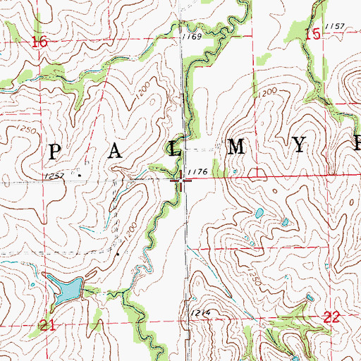Topographic Map of South Palmyra Election Precinct, NE