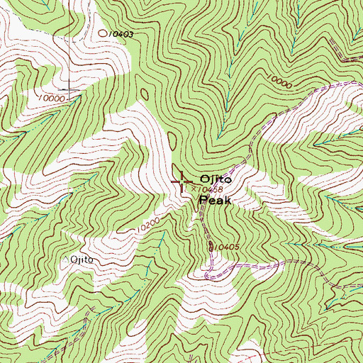 Topographic Map of Ojito Peak, CO