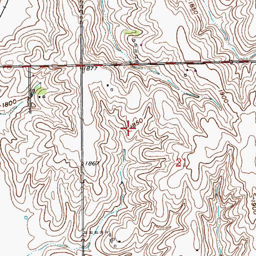 Topographic Map of Southeast Manchester Election Precinct, NE