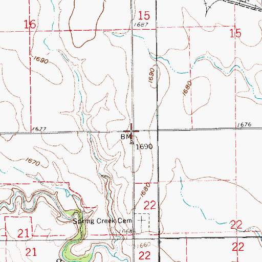 Topographic Map of Spring Creek Election Precinct, NE