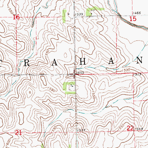 Topographic Map of Strahan Election Precinct, NE