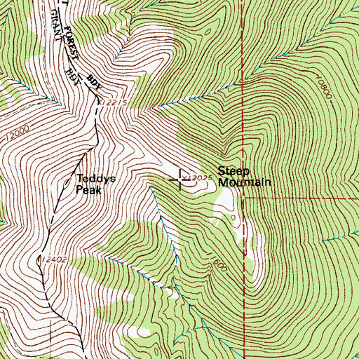 Topographic Map of Steep Mountain, CO