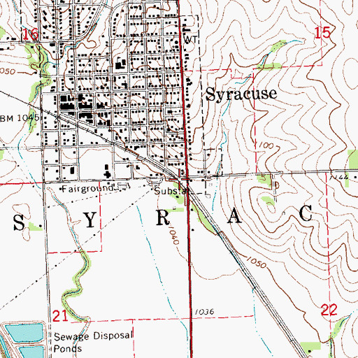 Topographic Map of Syracuse Election Precinct, NE