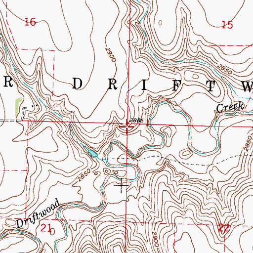 Topographic Map of Upper Driftwood Election Precinct, NE