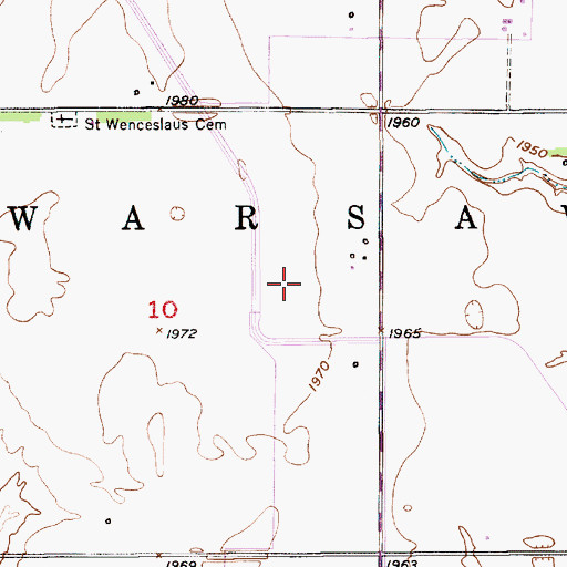 Topographic Map of Warsaw Election Precinct, NE