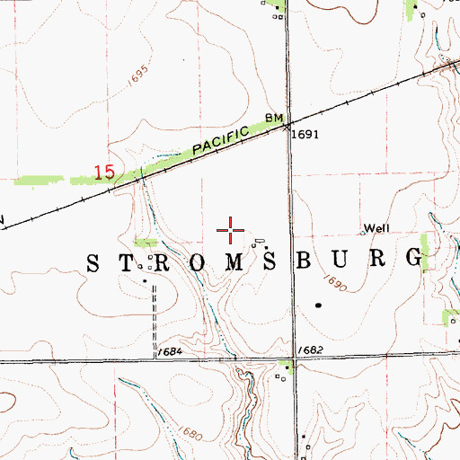 Topographic Map of West Stromsburg Election Precinct, NE