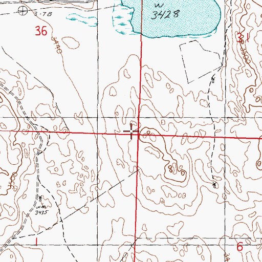 Topographic Map of Whitewater Election Precinct, NE