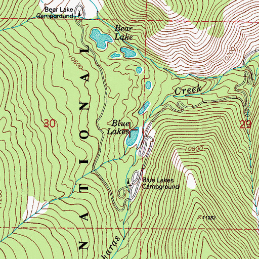 Topographic Map of Blue Lakes, CO