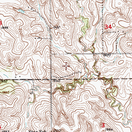 Topographic Map of Wolbach Number 2 Election Precinct (historical), NE