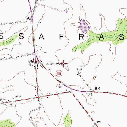 Topographic Map of District 1, Cecilton, MD
