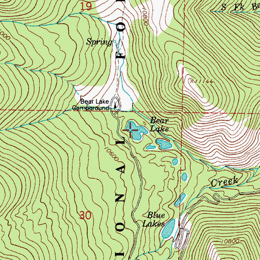 Topographic Map of Bear Lake, CO