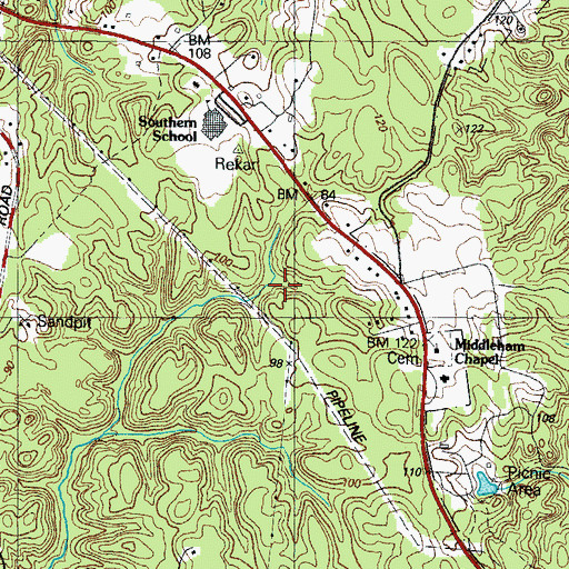 Topographic Map of District 1, Solomons Island, MD