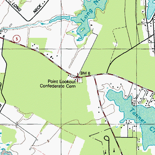 Topographic Map of District 1, Saint Inigoes, MD