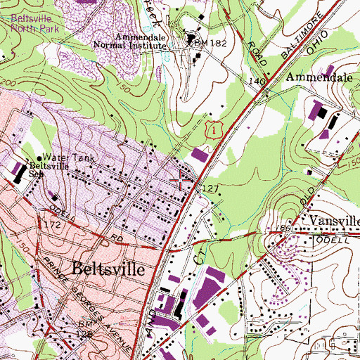 Topographic Map of District 1, Vansville, MD