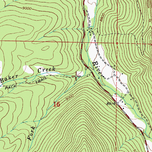 Topographic Map of South Fork Baker Creek, CO
