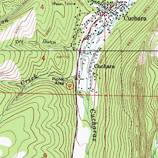 Topographic Map of Spring Creek, CO