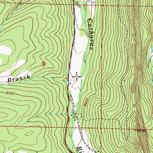 Topographic Map of Hill Branch Cucharas River, CO