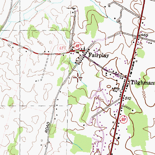 Topographic Map of District 12, Fairplay, MD