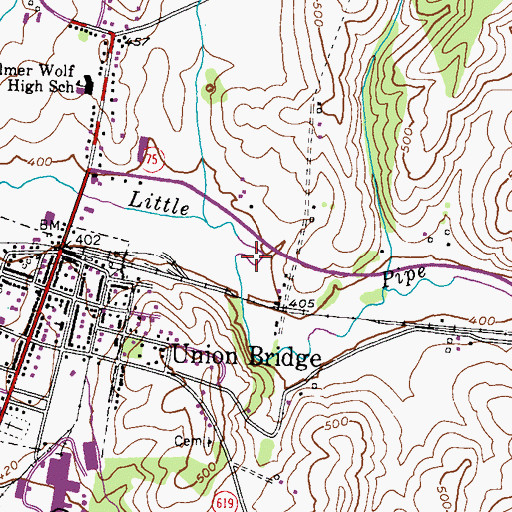 Topographic Map of District 12, Union Bridge, MD