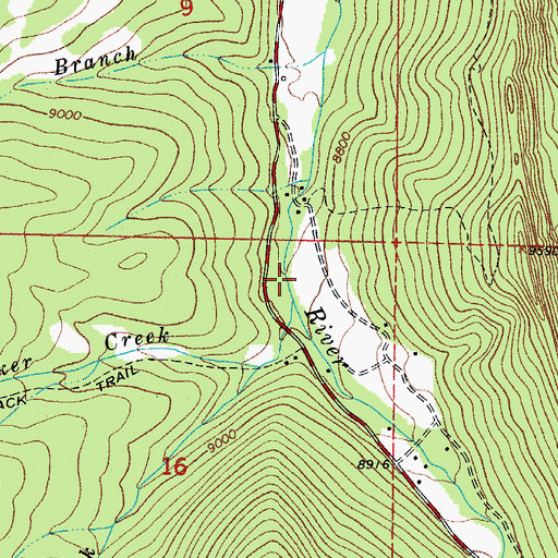 Topographic Map of Baker Creek, CO