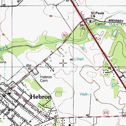 Topographic Map of District 15, Hebron, MD