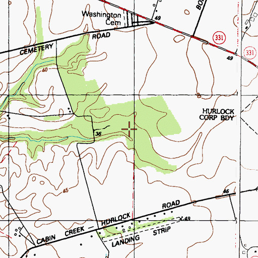 Topographic Map of District 15, Hurlock, MD