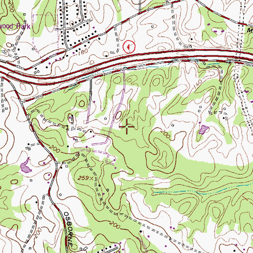 Topographic Map of District 15, Mellwood, MD