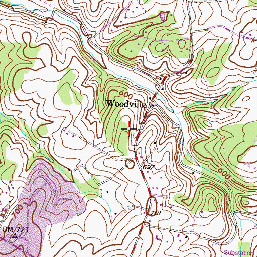 Topographic Map of District 18, Woodville, MD