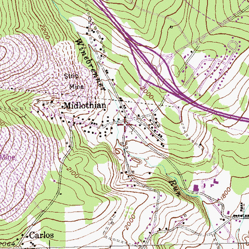 Topographic Map of District 19, Borden Shaft (historical), MD