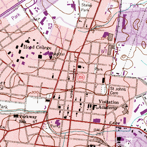 Topographic Map of District 2, Frederick, MD