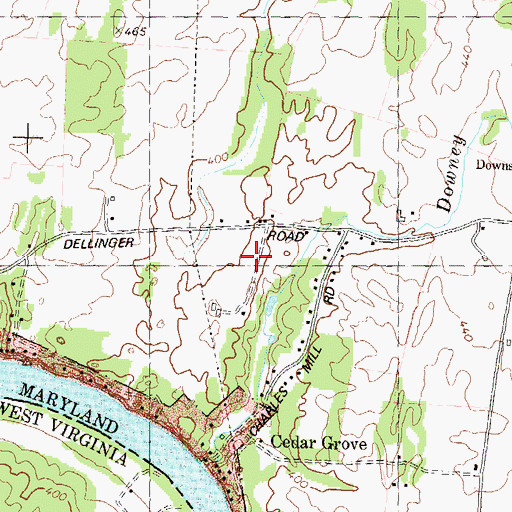 Topographic Map of District 20, Downsville, MD