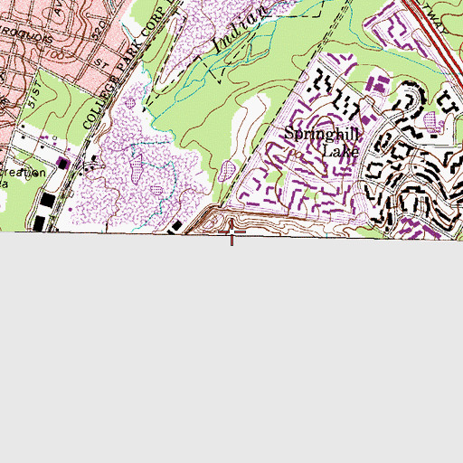 Topographic Map of District 21, Berwyn, MD