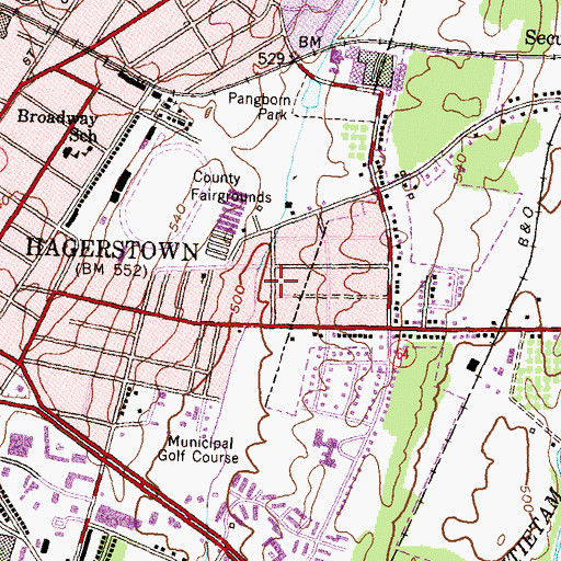 Topographic Map of District 22, Hagerstown, MD