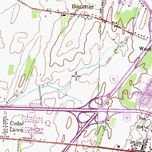 Topographic Map of District 25, Hagerstown, MD