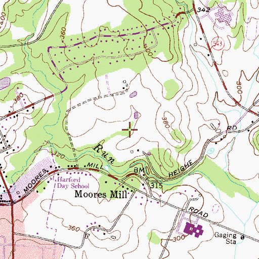 Topographic Map of District 3, Bel Air, MD