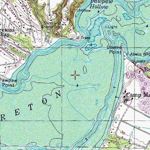 Topographic Map of District 3, Leonardtown, MD