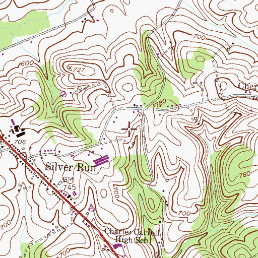 Topographic Map of District 3, Myers, MD