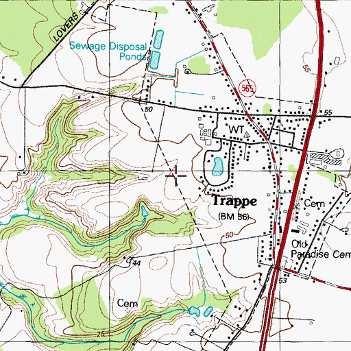 Topographic Map of District 3, Trappe, MD