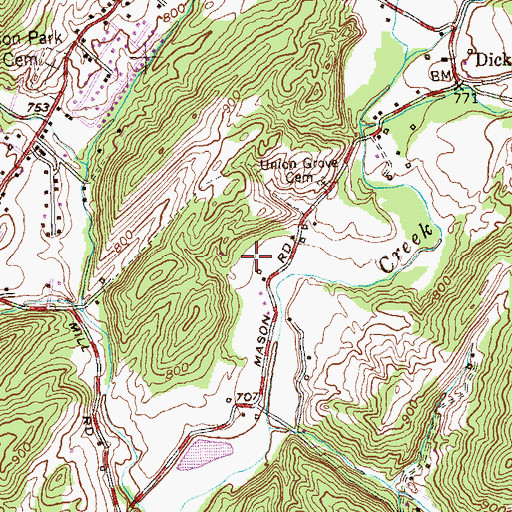 Topographic Map of District 34, Bedford Road, MD