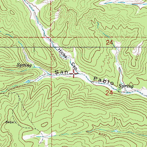 Topographic Map of Hicks Canyon, CO