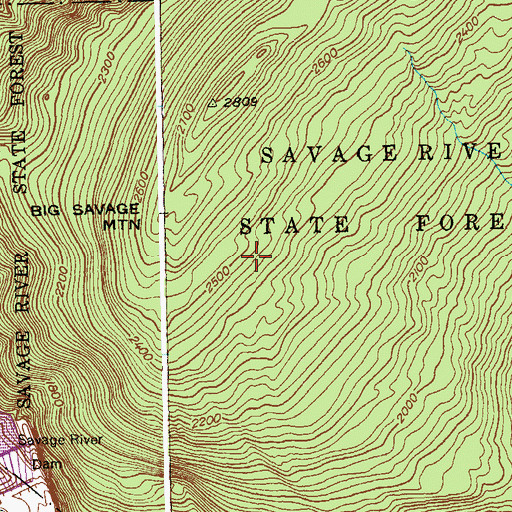 Topographic Map of District 4, Bloomington, MD