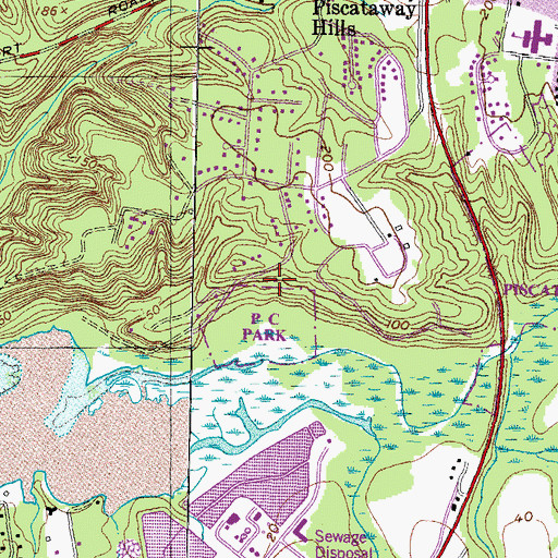 Topographic Map of District 5, Piscataway, MD